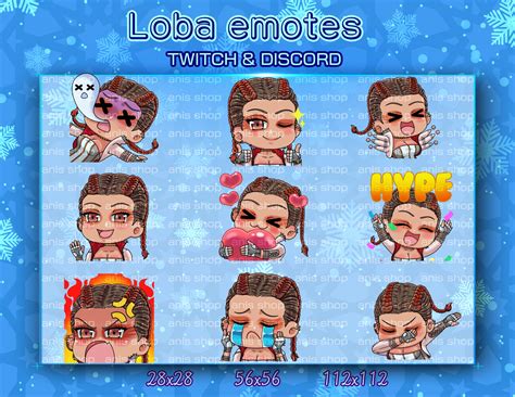 Apex Legends Loba Emotes/ Apex Legends Loba Cute/ Apex Legends Loba Chibi/ Emotes Twitch/ Emotes ...