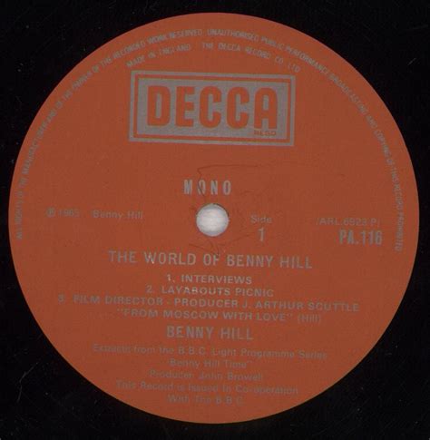 Benny Hill The World Of Benny Hill Uk Vinyl Lp —