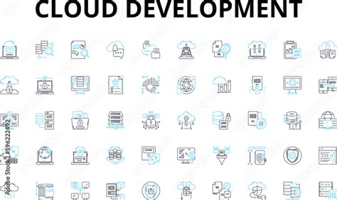 Cloud Development Linear Icons Set Scalability Virtualization