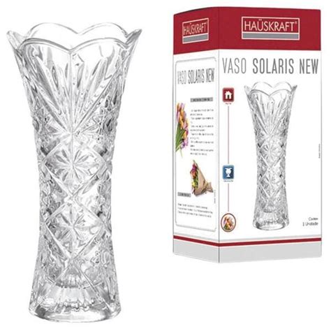 Vaso De Vidro Relevo Solaris New Hauskraft X Cm Na Caixa Madeiramadeira