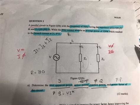 Solved IT SULIT QUESTION 2 A Parallel Circuit In Figure Q2b Chegg