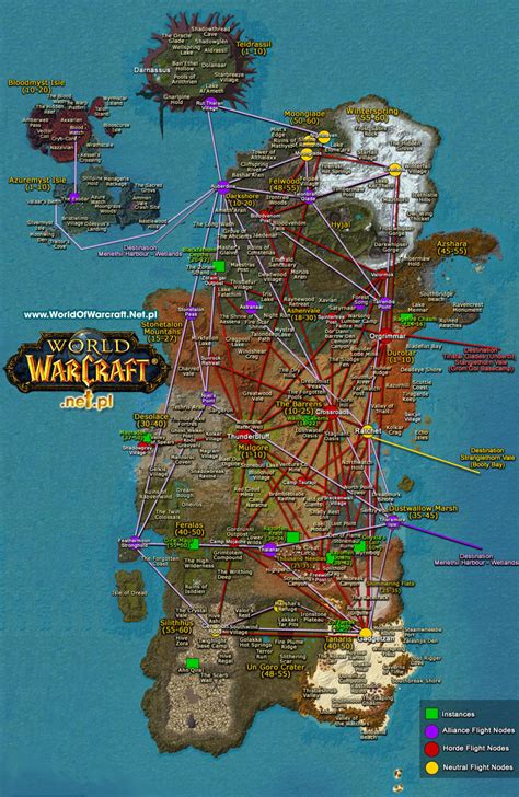 Mapa The Lands of Kalimdor | World of Warcraft - WoW - opisy, świat ...