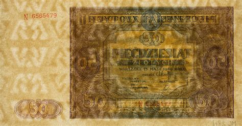 Banknot 50 złotych | Muzeum Papiernictwa w Dusznikach-Zdroju