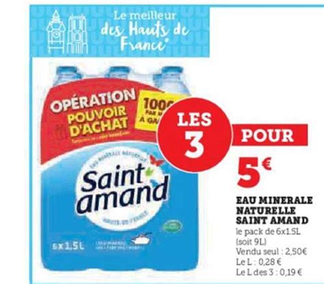 Promo Eau Minerale Naturelle Saint Amand Chez Super U Icatalogue Fr