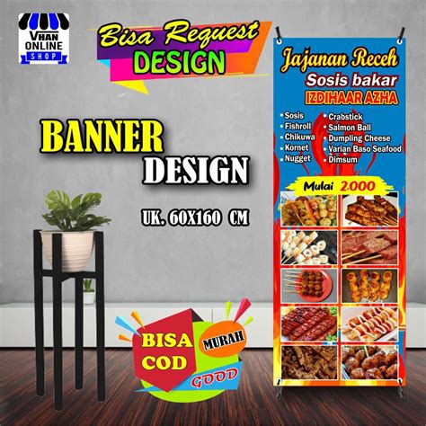 Jual Spanduk Banner Seafood Bakar Sosis Bakar Jajanan Viral Keren