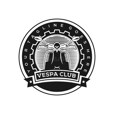 Motorcycle Vespa Community Logos Vintage Style Editorial Image