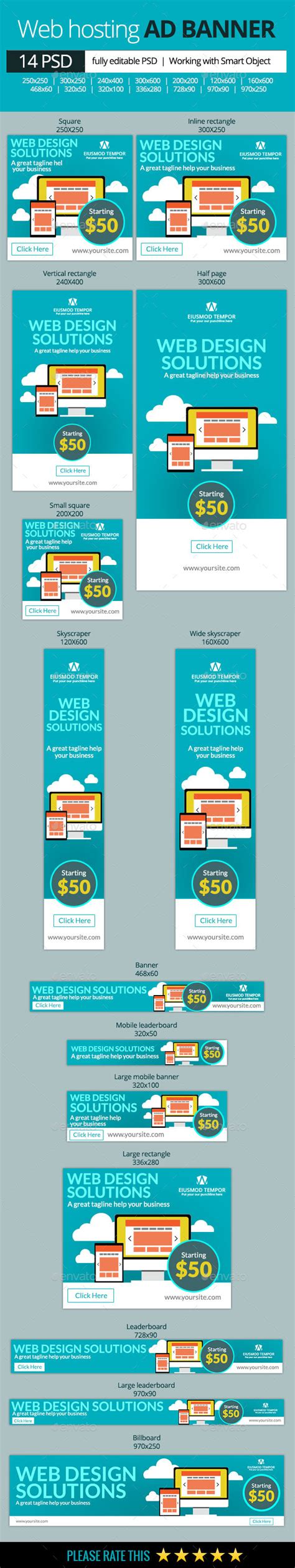 Web Hosting Banners by abira | GraphicRiver