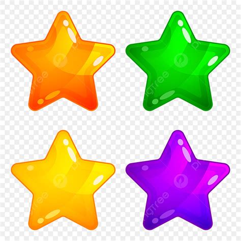 Establecer Estilo De Dibujos Animados De Estrellas De Colores The The