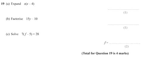 Gcse 9 1 Maths Expanding Brackets Past Paper Questions Pi Academy