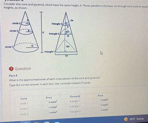 Solved Consider This Cone And Pyramid Which Have The Same Height H