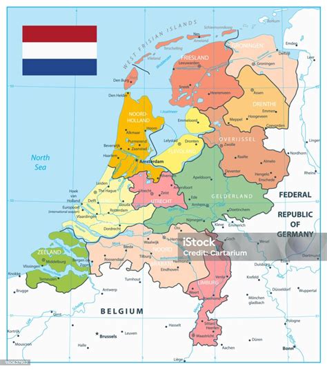 Kaart Van Nederland Bestuurlijke Indeling Stockvectorkunst En Meer