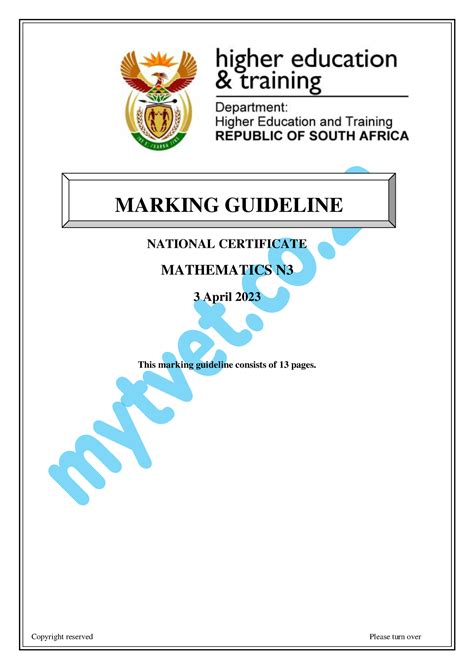 Mathematics N3 April 2023pdf National Certificate Mathematics N 3