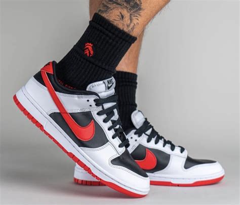 Nike Dunk Low Reverse Panda Red Swoosh