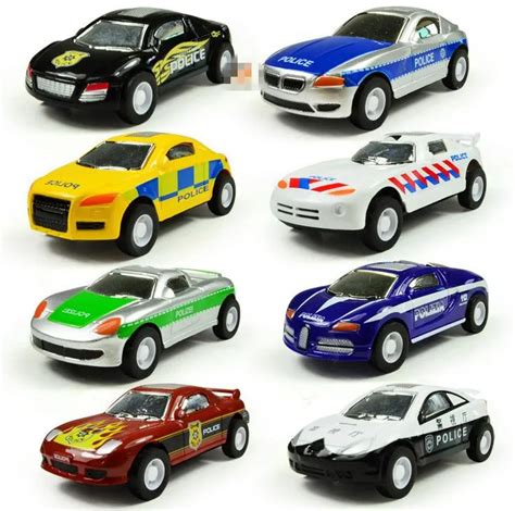 Super cool ! Pull Back sound and light plastic toy police car models,8 national police car ...