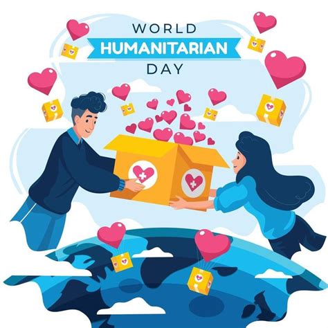 World Humanitarian Day With Giving Help Concept