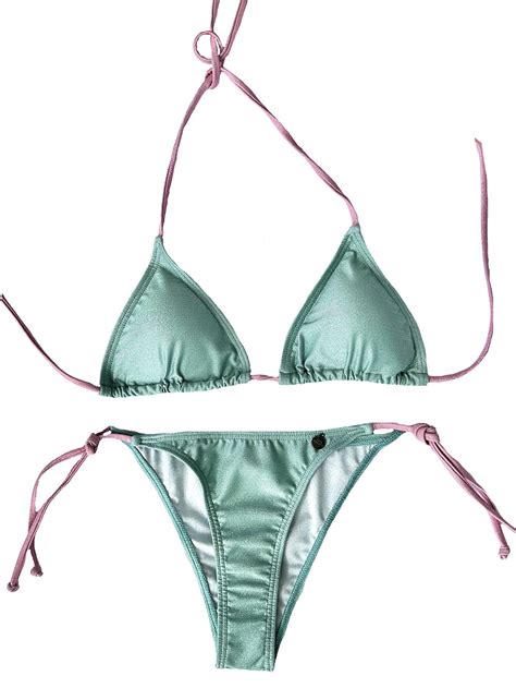 Bikini Tri Ngulo L Rex Verde Y Rosa Pink Pomelo