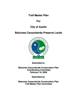 Fillable Online Austintexas Trail Master Plan City Of Austin