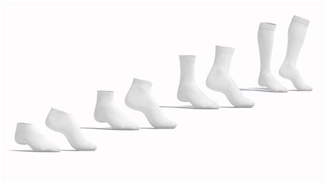 White Socks Pair On Tiptoe Different Shapes Fabric Sox 3d Model By