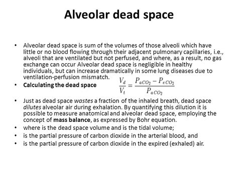 Wasted Ventilation Dead Space Dead Space Is The Volume Of Air Which Is