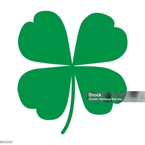 Vector Flat Style Illustration Of St Patricks Day Green Lucky Clover