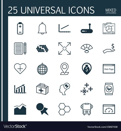 Set Of Universal Editable Icons Can Be Used Vector Image