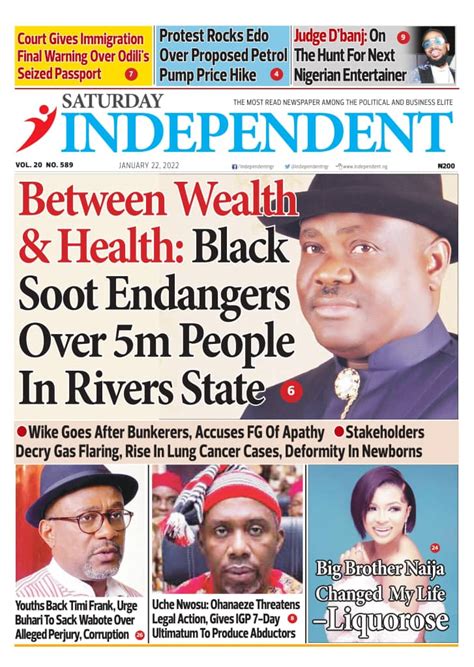 Nigerian Newspapers Daily Front Pages Review Saturday 22 January 2022