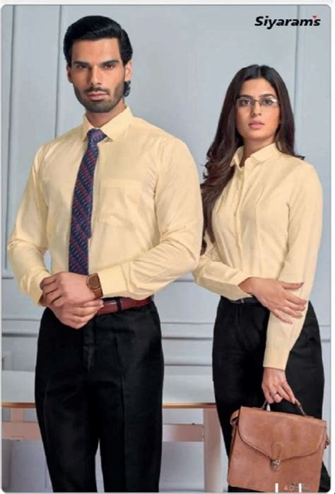 Unisex Formal Siyarams Yellow Black Corporate Uniform For Office Size