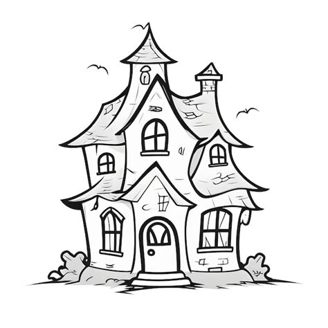 Hand drawn halloween haunted house sketch design | Premium AI-generated ...