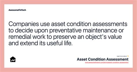 Asset Condition Assessment Awesomefintech Blog