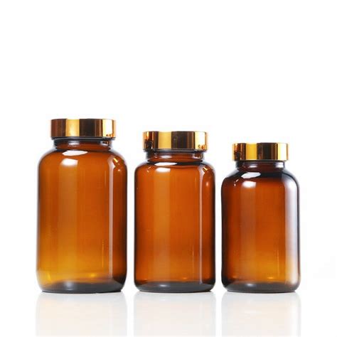 100ml Amber Glass Bottle Food Supplement Capsule For Medicine Glass