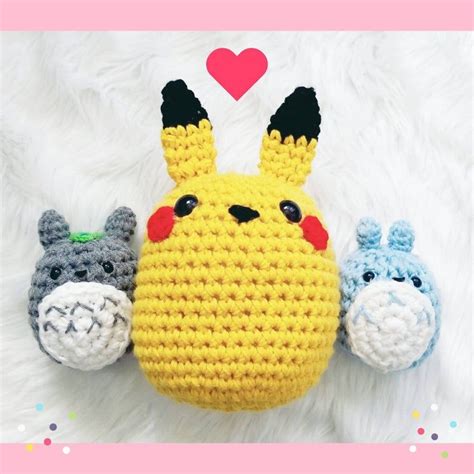 Pokemon: 12 inches tall! Big Pikachu Bean Crochet Amigurumi Pokedoll | Etsy, Crochet amigurumi ...