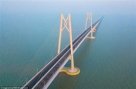 China Put On Fireworks Show On Worlds Longest Sea Bridge Daily Mail