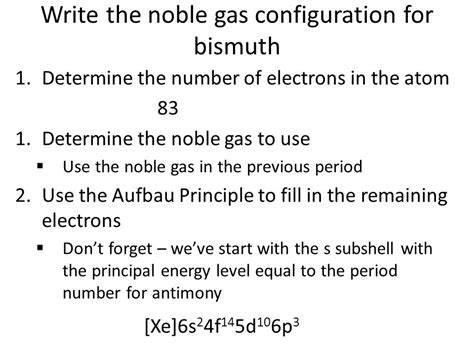 Where To Find A Electron Configuration For Bismuth (Bi)