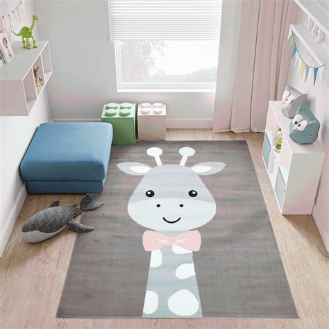 Tapiso Baby Tapis De Chambre Enfant B B Jeu Gris Bleu Rose Blanc Noir