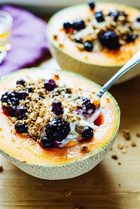 Cantaloupe Breakfast Bowls Eating Bird Food