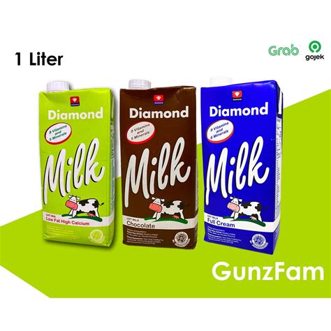 Jual Susu Diamond UHT 1 Liter Full Cream Coklat Low Fat 1 Karton