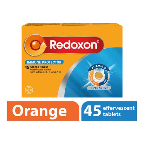 Redoxon Triple Action Vitamin C D Zinc Immunity Orange Effervescent