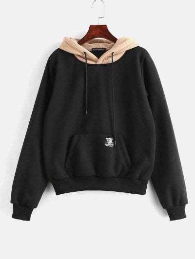 Zaful Pouch Pocket Fleece Pullover Hoodie Fleece Lined Hoodie Clothes Hoodies Womens