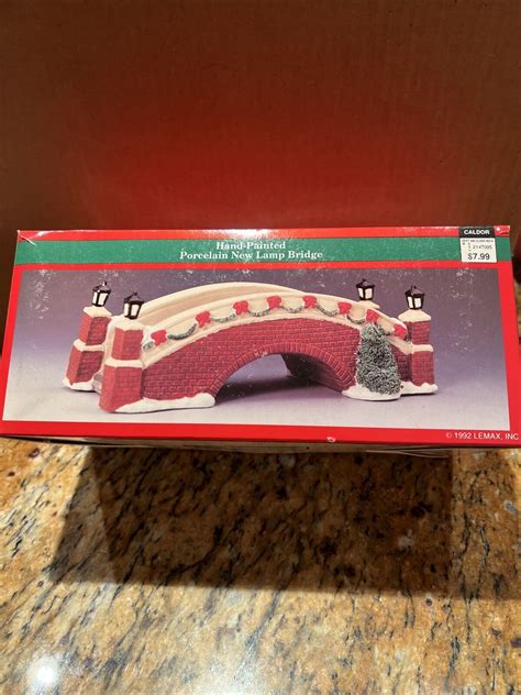 Vintage Lemax Hearthside Village Christmas Porcelain New Lamp Bridge