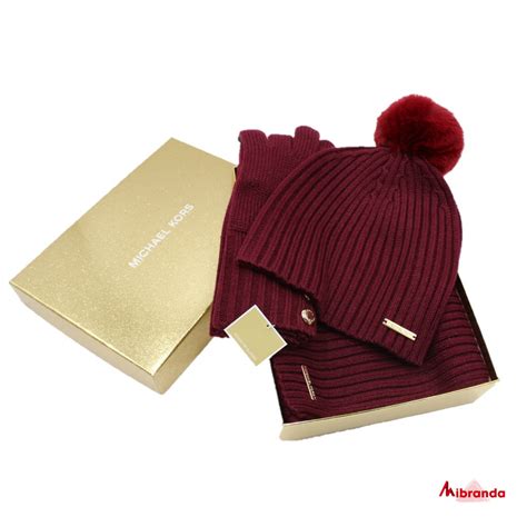 Bufanda Gorro Y Guantes Merlot De Michael Kors Mibranda