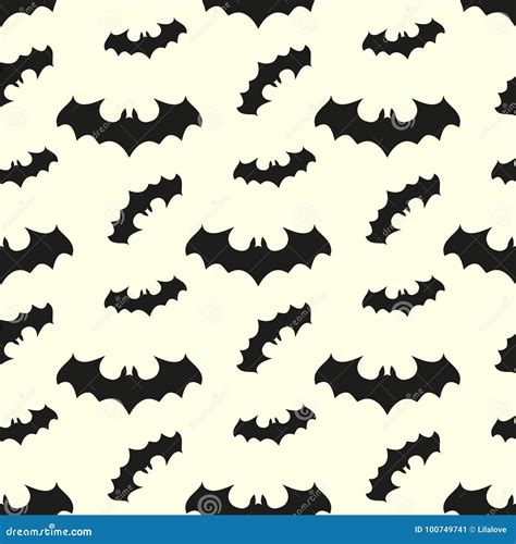 Seamless Pattern With Bat Stock Vector Illustration Of Modern