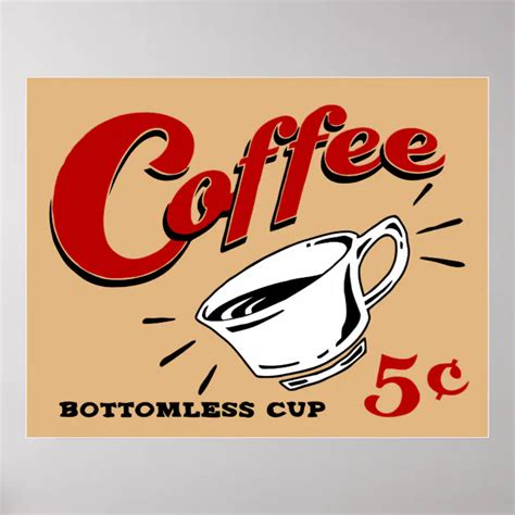 Coffee Bottomless Cup Poster Zazzle