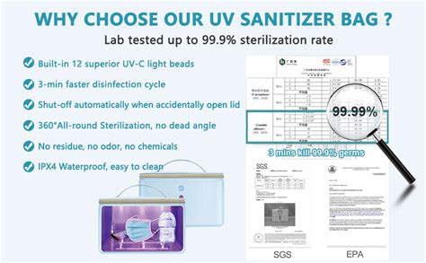 Bolsa Desinfectante Uv Etrobot Uv Led Desinfectante Caja De