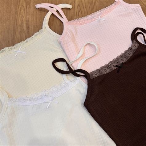 Áo hai dây phối ren và đính nơ ngực NAKED by V Lace Camisole ver 2 Shopee Việt Nam