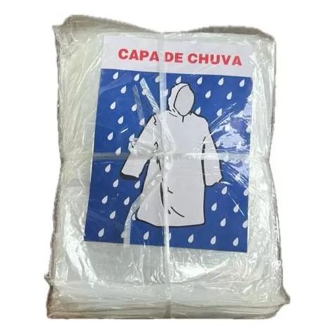 Kit 10 Capas De Chuva Descartável Qualidade Boa Barato Capuz MercadoLivre