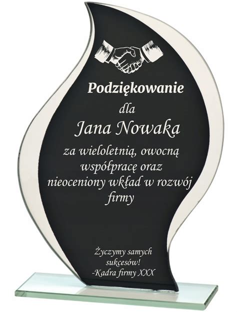 Statuetka Szklana Rocznica Prezent Gl C Grawer