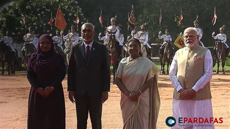 Maldives President Mohamed Muizzu Receives Ceremonial Welcome At