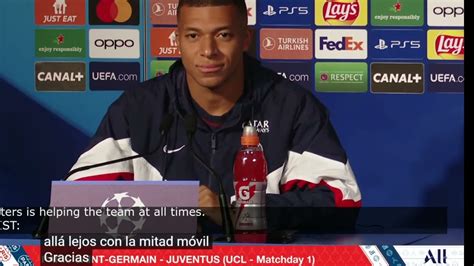 Palabras de Kylian Mbappé PREVIA AL PARTIDO Paris Saint Germain VS