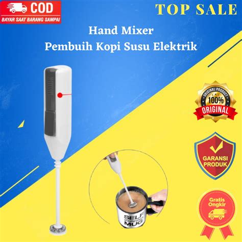 Jual Hand Mixer Pembuih Kopi Susu Elektrik Handle Stirrer Whisk Milk