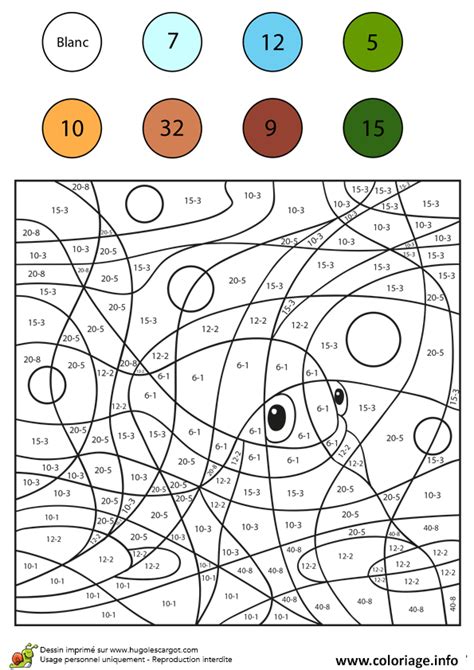 Coloriage Magique Ce2 Ce1 Soustraction 110 Dessin Magique à Imprimer